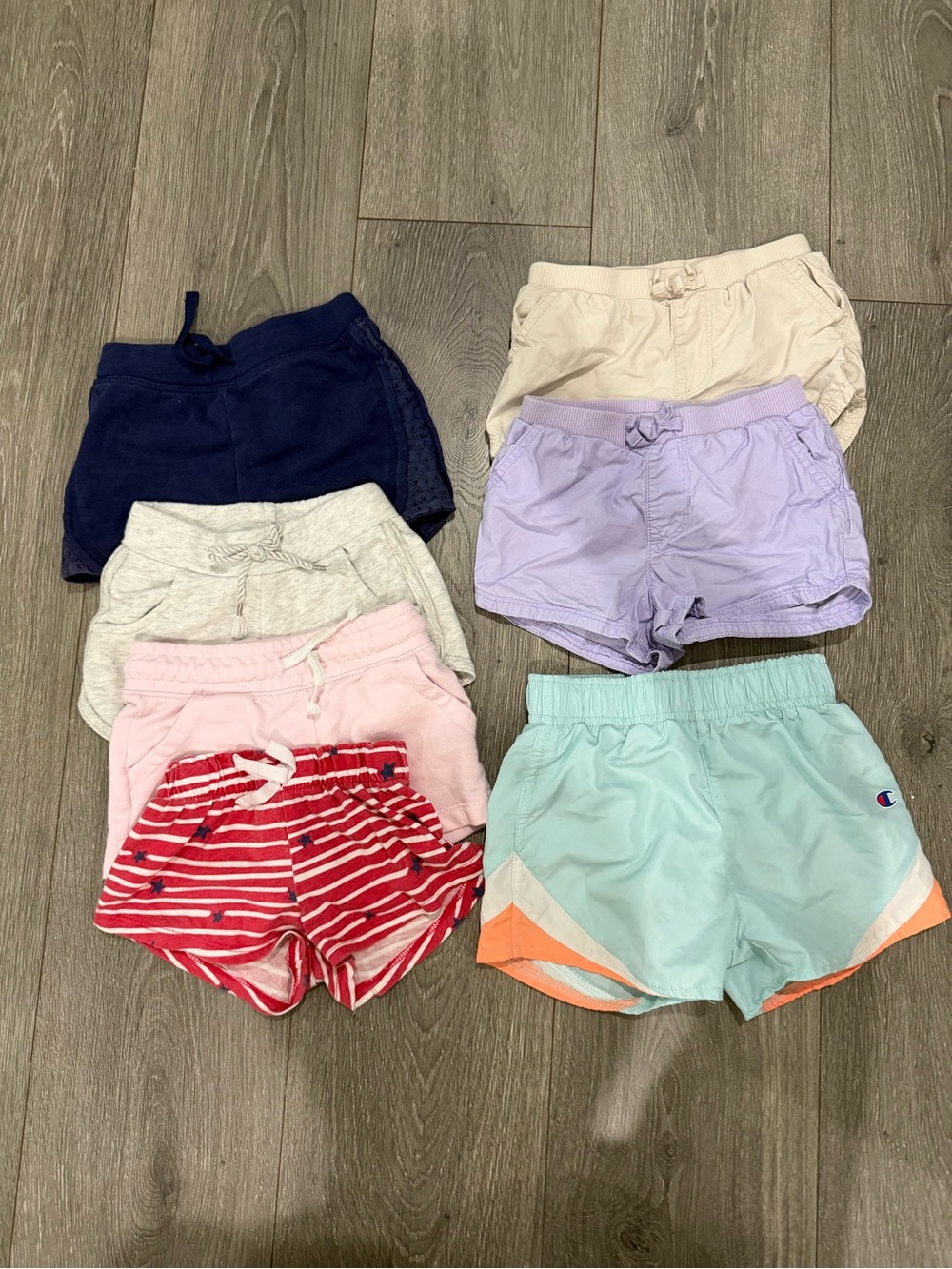 Bundle of 6 toddler girl summer shorts 3T